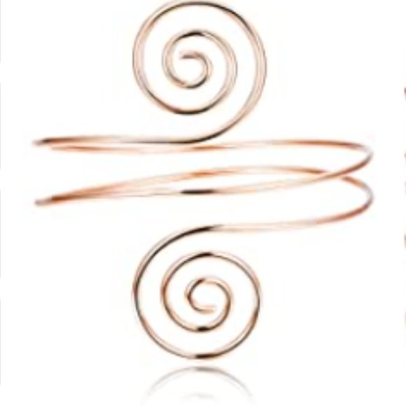 Rose Gold Swirl Upper Arm Cuff Armlet Bracelet - Picture 2 of 6